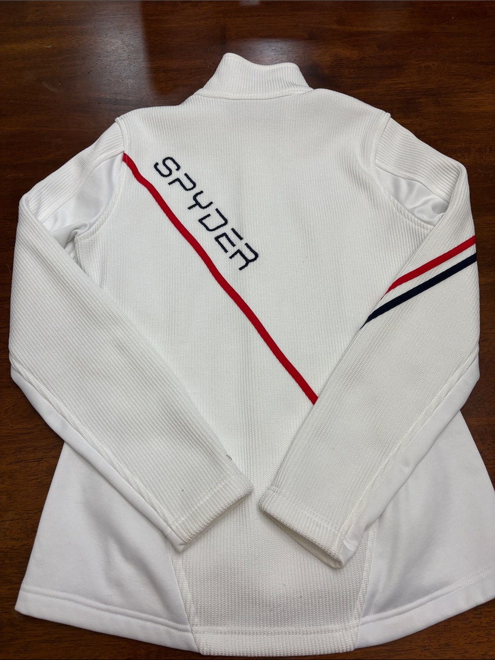Spyder White Ski Jacket with Red and Navy Accents